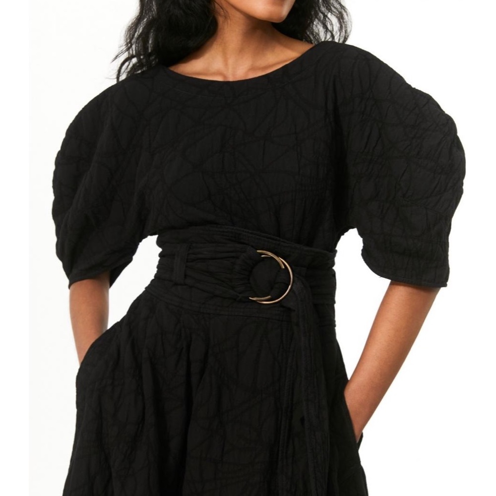 NWT Mara Hoffman Crop Linen-Blend Long Sleeve Moni Top
